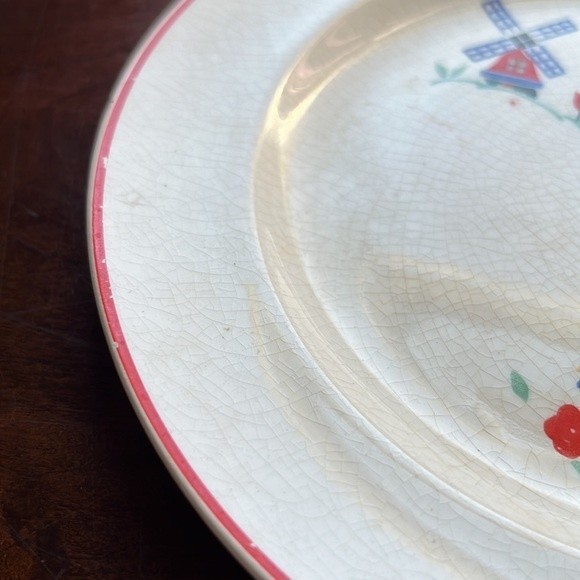 French Saxon China Co Plate Dutch Traditional Vintage Kitchen Decor Tulips - Picture 4 of 6